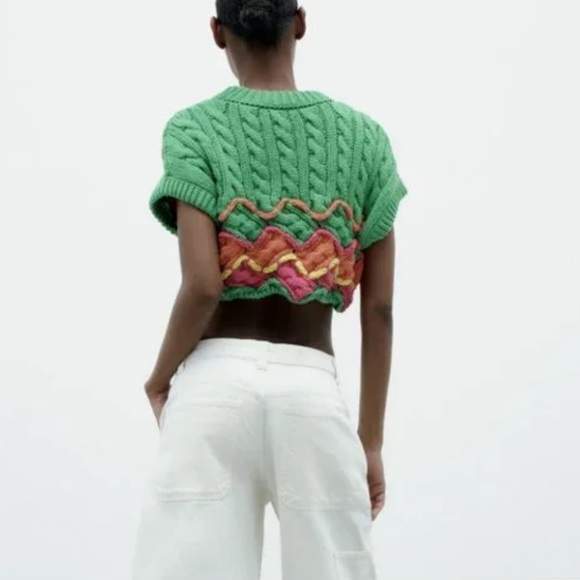 Zara Multicolor Knit Crop Top - Picture 2 of 13